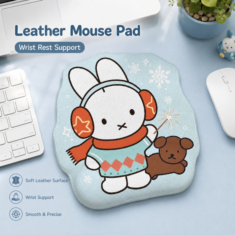 Laptop Accessories Design - وسادة فأرة جلدية بتصميم أنيمي ميفي