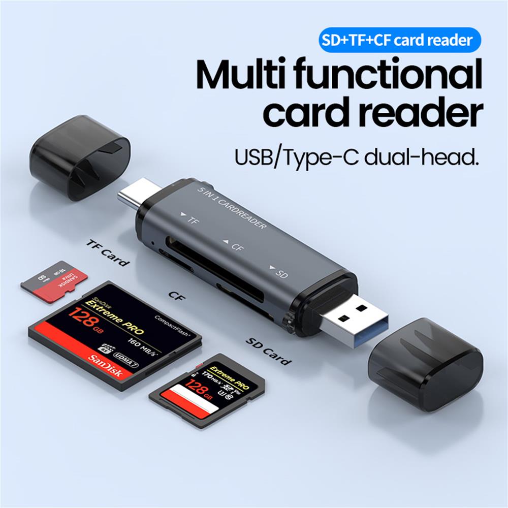 Laptop Accessories For Programmers - 5 في 1 قارئ بطاقات USB