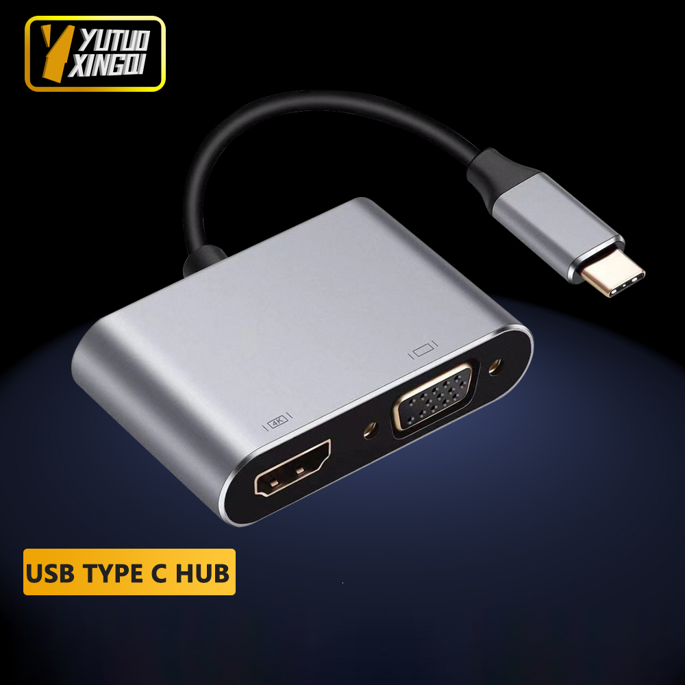 Usb C Docking Hub - محول USB نوع C إلى VGA