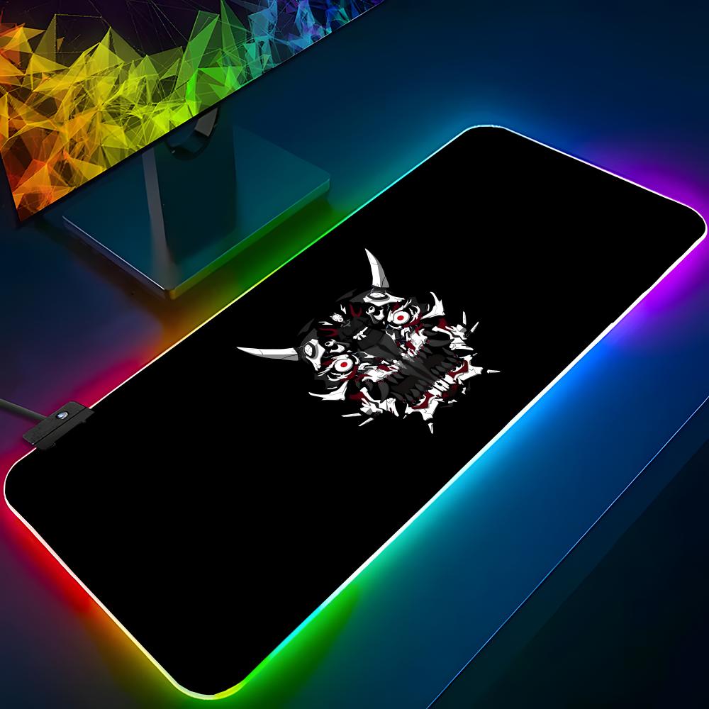 Laptop Accessories Rgb - لوحة ماوس يابانية بتصميم الساموراي الشيطاني