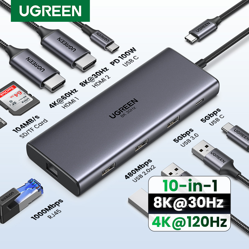 UGREEN Dual HDMI USB-C HUB 8K  - مراجعة Mac Laptop Accessories وسعره