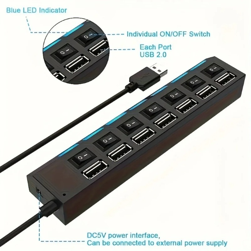 موزع USB 2.0 بـ 4/7 منافذ مع م - مراجعة Laptop Accessories For Programmers وسعره