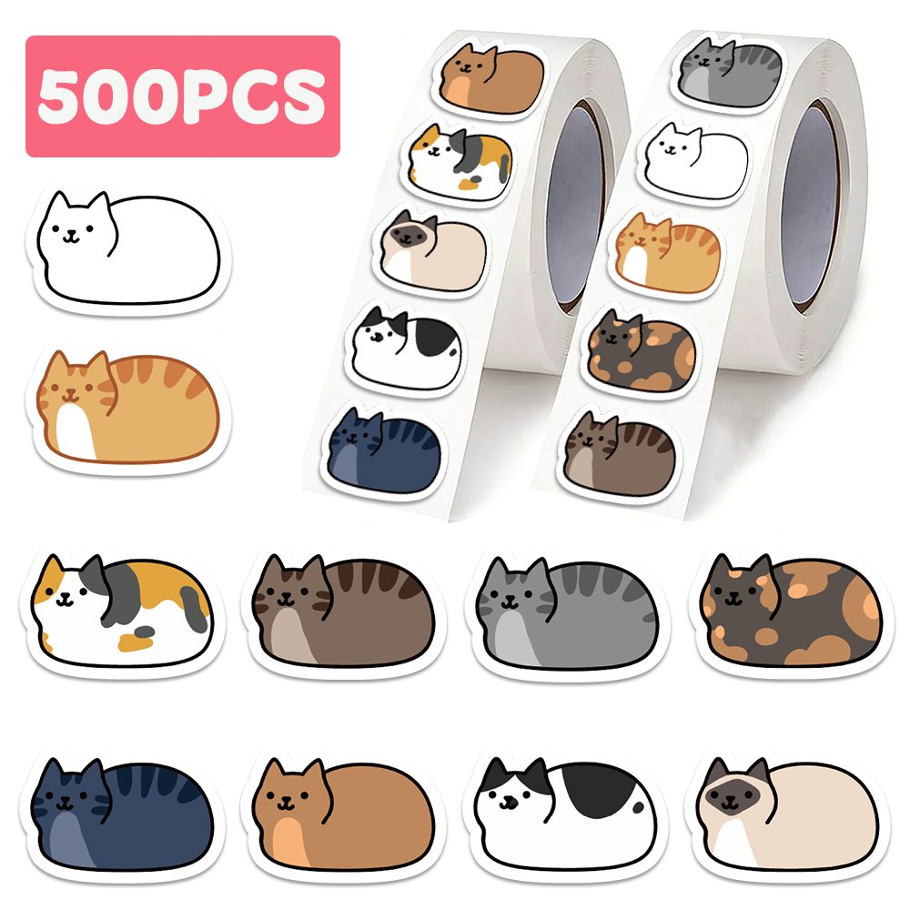 500 قطعة ملصقات قطط لطيفة وكرت - مراجعة Laptop Accessories Aesthetic وسعره