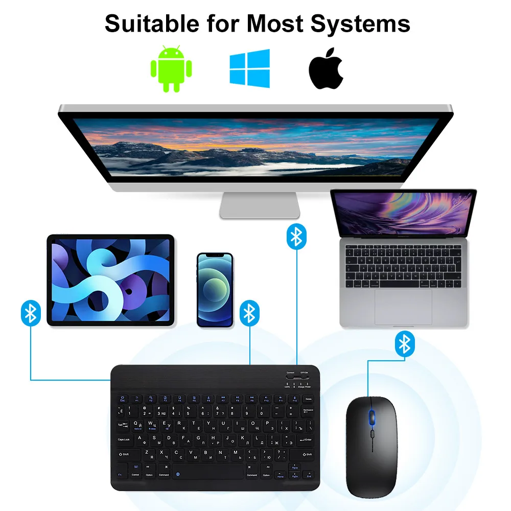 ماوس لوحة مفاتيح لاسلكي بلوتوث - مراجعة Laptop Accessories Combo وسعره