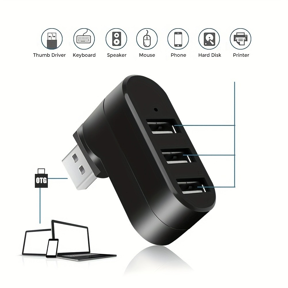 محور USB 2.0 3 منافذ 180 °   م - مراجعة Mac Laptop Accessories وسعره
