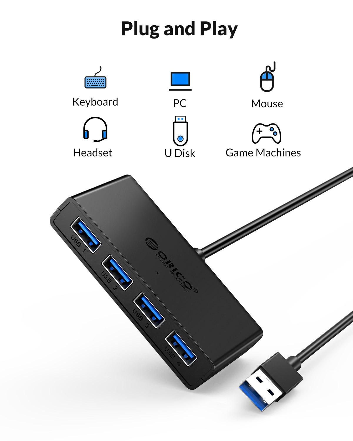 ORICO Hub USB 4 منافذ متعددة U - مراجعة Mac Laptop Accessories وسعره