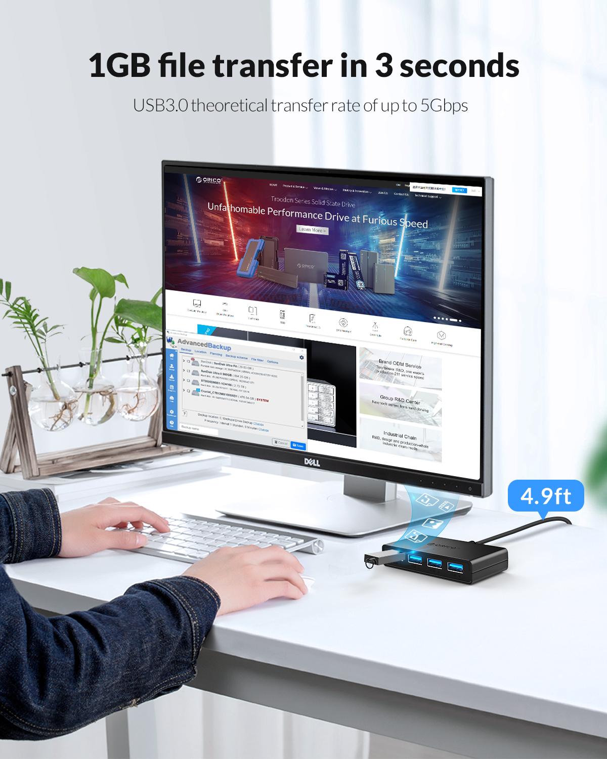 ORICO Hub USB 4 منافذ متعددة U - مراجعة Mac Laptop Accessories وسعره