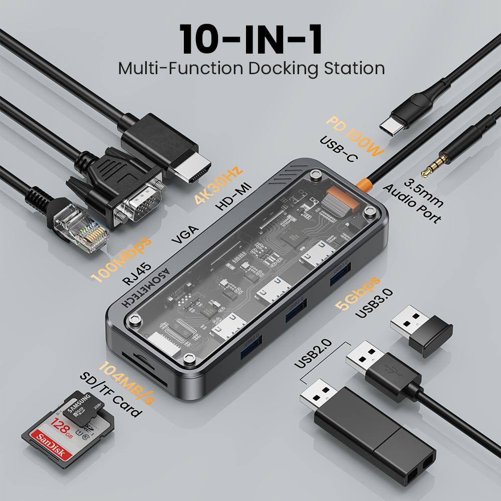10 في 1 محور Usb 3.0 نوع C إلى - مراجعة Mac Laptop Accessories وسعره
